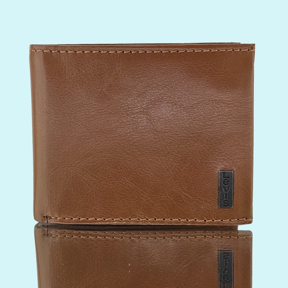 Levi's Wallet Brown Leather Polyester Twill Bifold Cappadocia Traveler Wallet - Picture 1 of 6